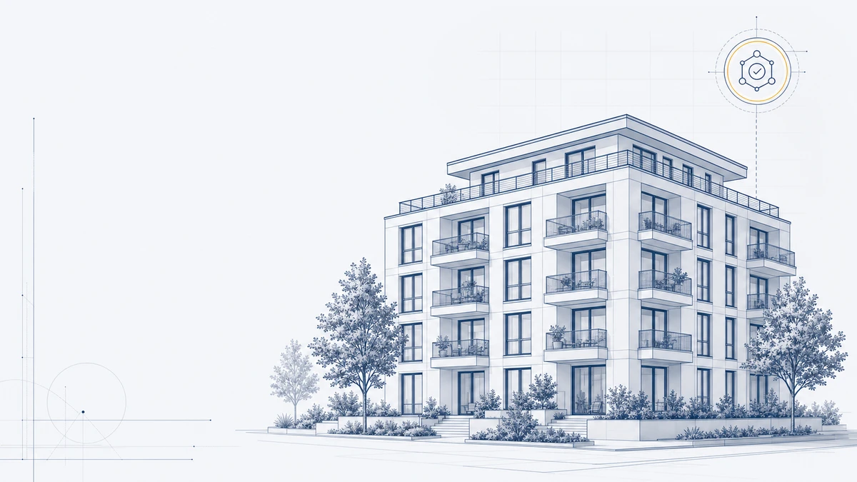 gehobenes modernes Neubau-MFH mit grosszuegigen Balkonen und Gruenanlage.